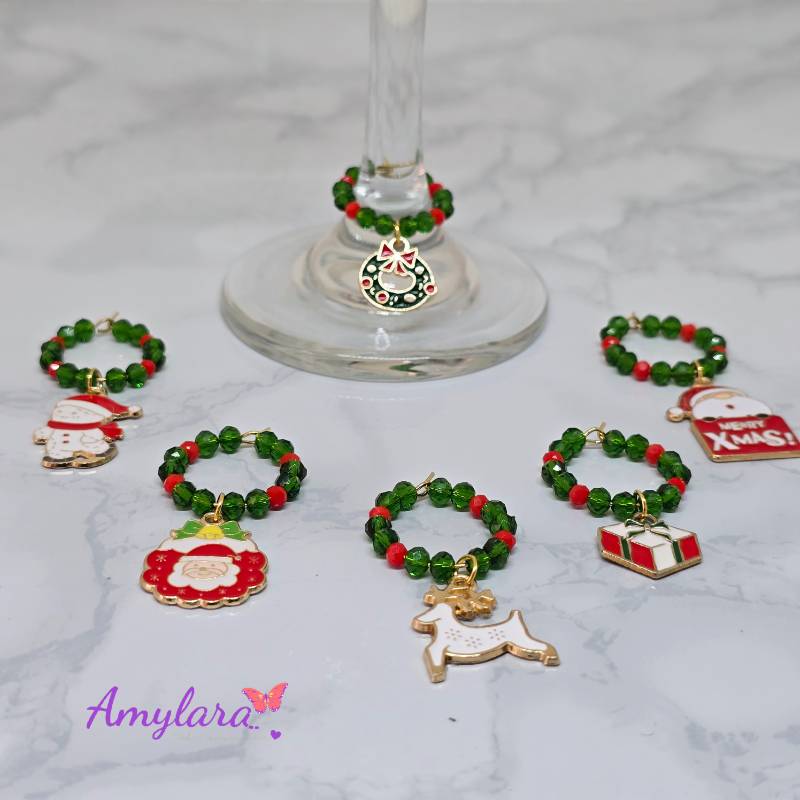 Charms de copas - Navidad dorada (Modelo F)