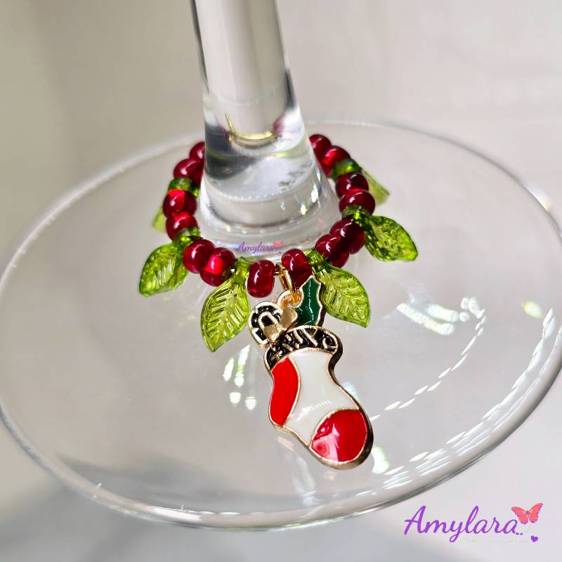 Charms de copas - Navidad dorada (Modelo E)