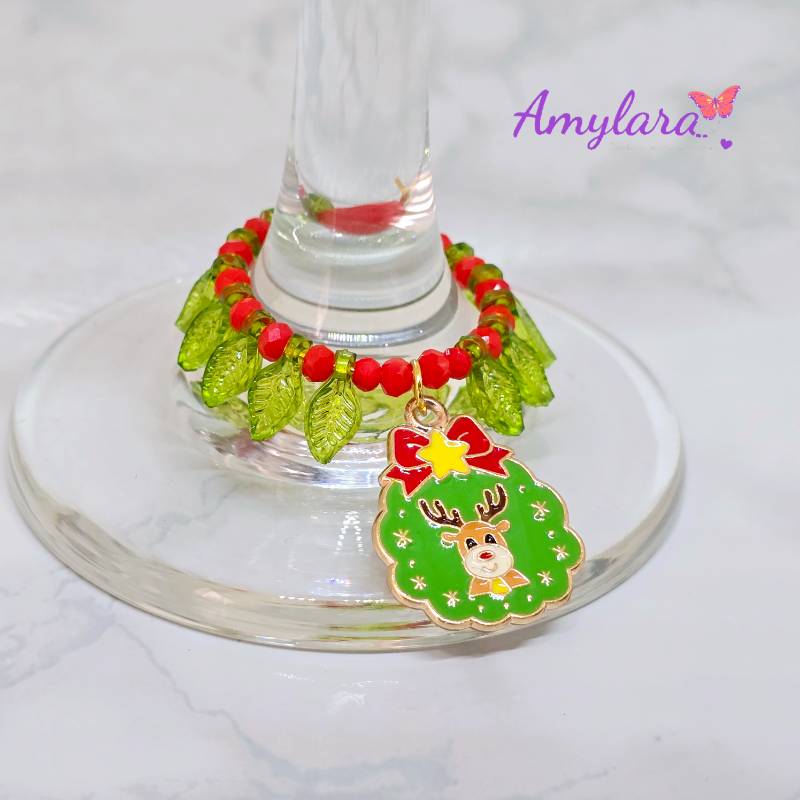 Charms de copas - Navidad dorada (Modelo A)