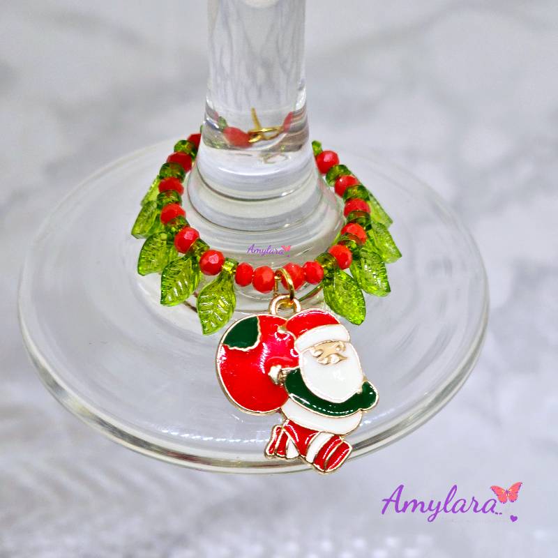 Charms de copas - Navidad dorada (Modelo C)