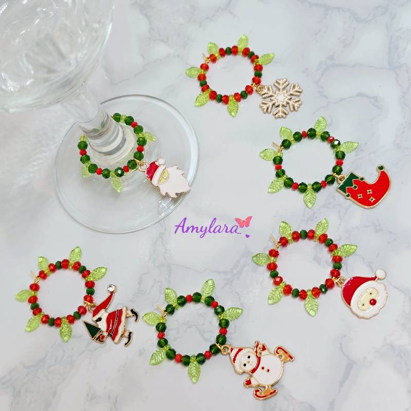 Charms de copas - Navidad dorada (Modelo B)