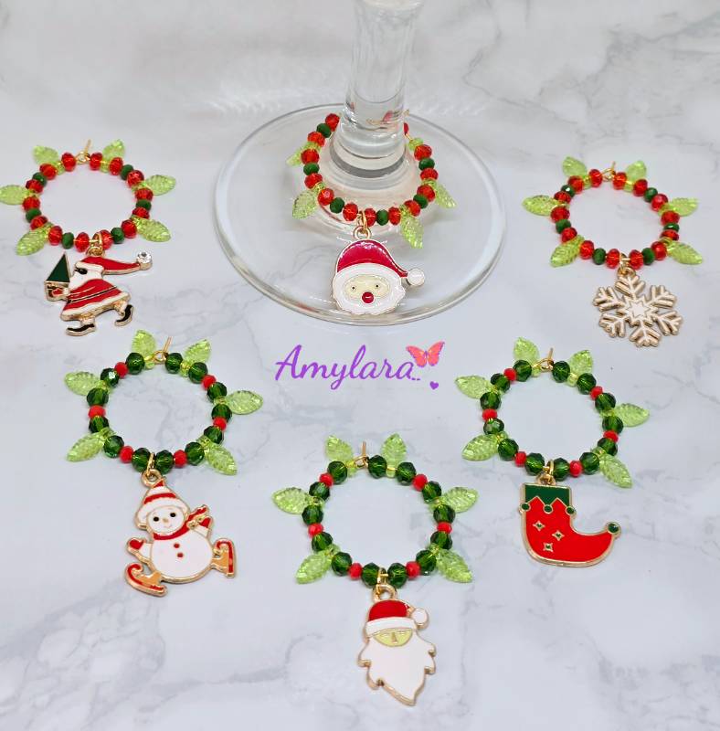 Charms de copas - Navidad dorada (Modelo B)