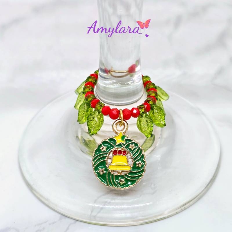 Charms de copas - Navidad dorada (Modelo D)