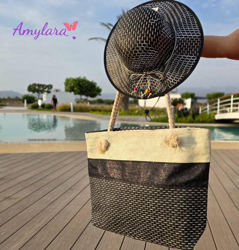 Bolso y sombrero playero