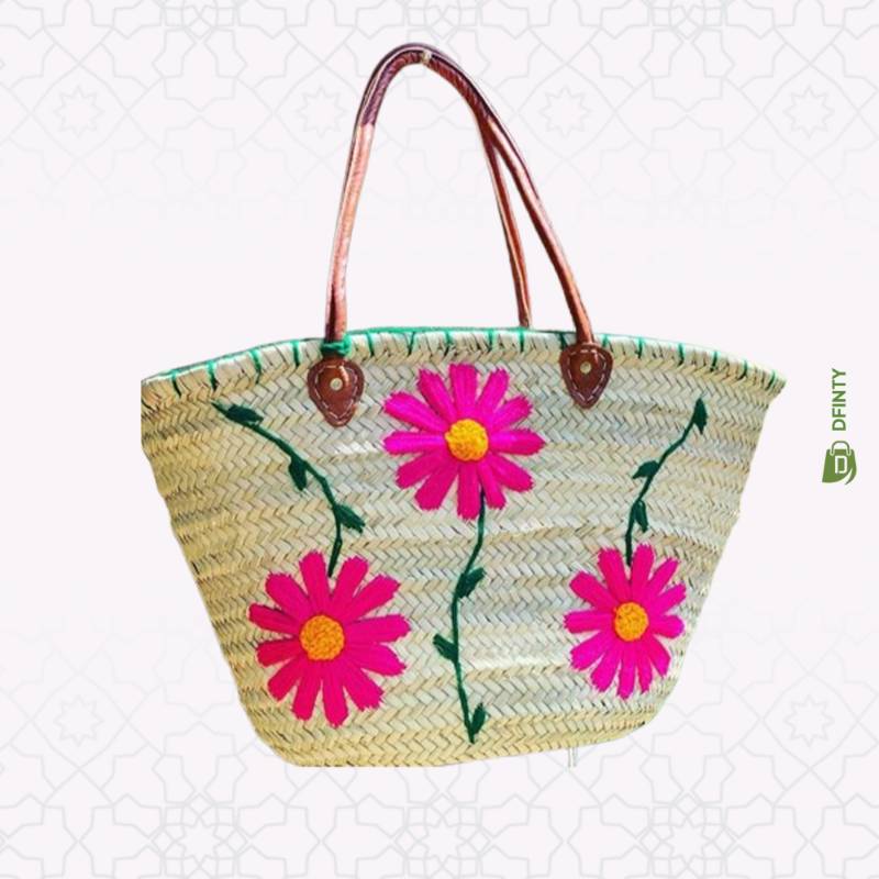 Sac en Osier - Fleur Bohème