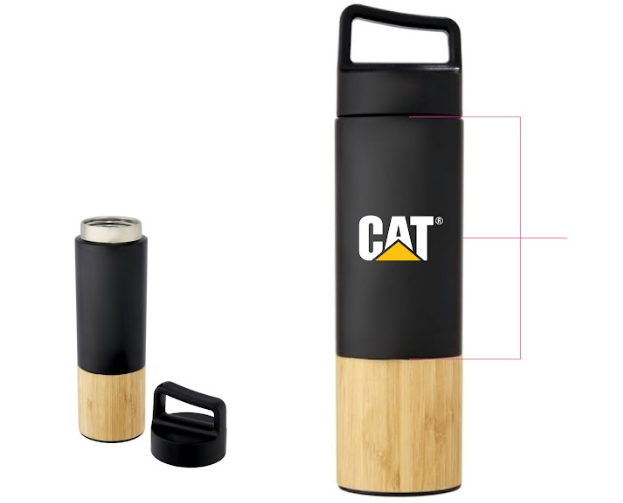 600ml Bamboo and Stainless Steel Flask White