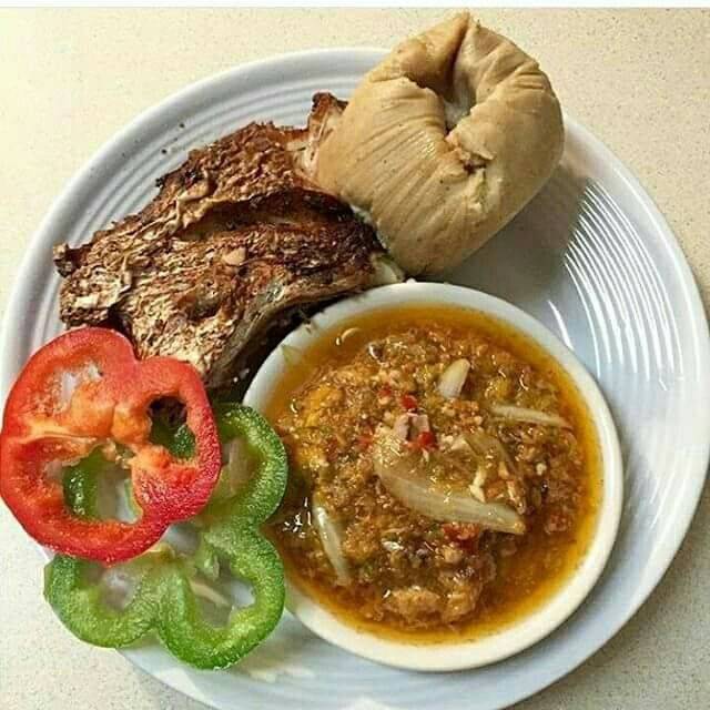 Kenkey with Fish and red pepper