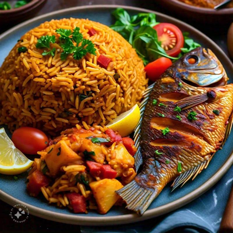 Jollof Rice and Chicken/Fish