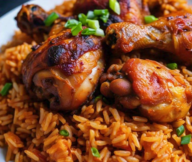 Jollof Rice and Chicken/Fish