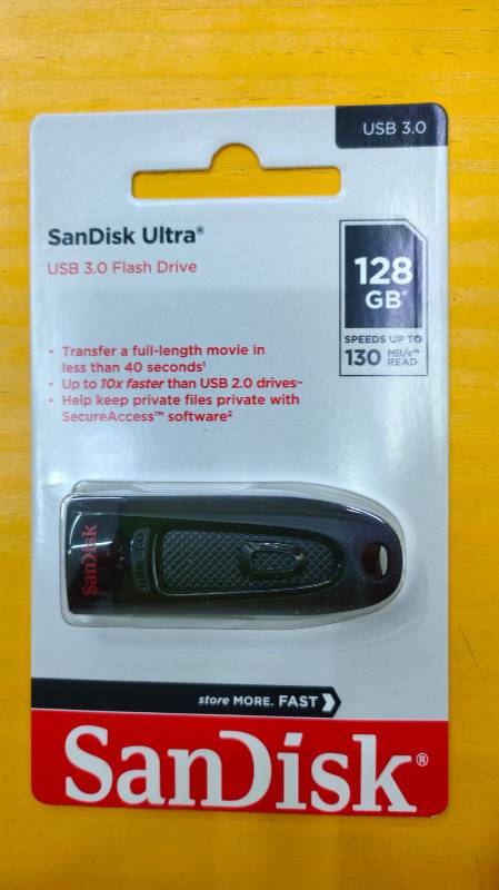 SanDisk Ultra 128GB USB 3.0 Flash Drive, upto 130 Mb/s, USB 3.0 Pendrive