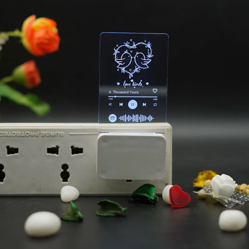 Photo Engraved Spotify Bed Lamp Multi Colour