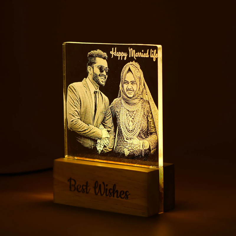 Personalized Photo Engraved Night Lamp Gift