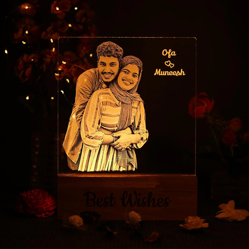 Personalize Photo Engraved Night Lamp for weddings