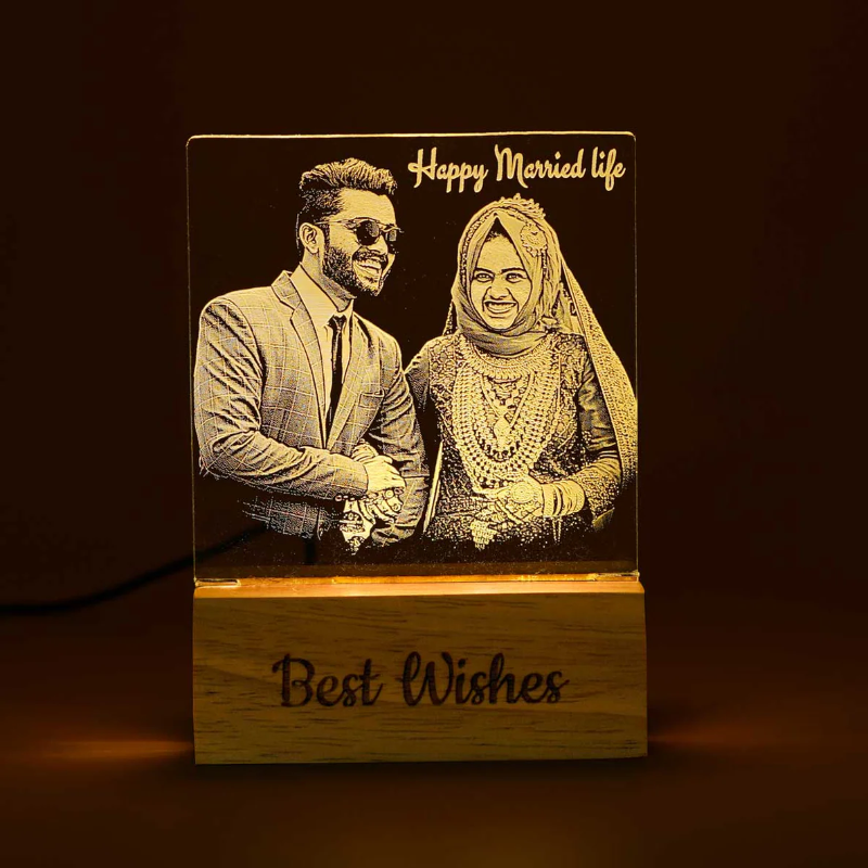 Personalized Photo Engraved Night Lamp Gift