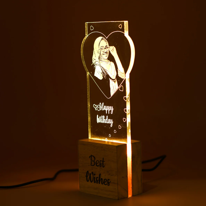 Customized Photo Engraved Night lamp gift for birthday