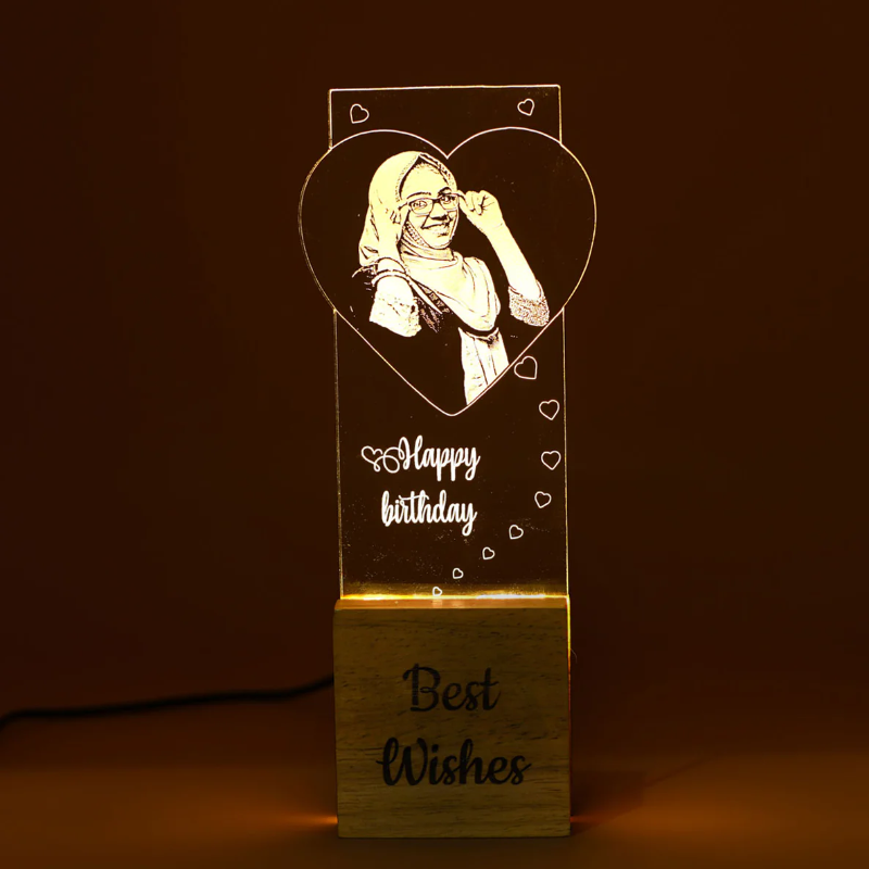 Customized Photo Engraved Night lamp gift for birthday