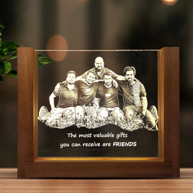 Customize Photo Engraved Night Lamp - Friendship Day Special
