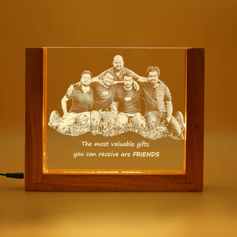 Customize Photo Engraved Night Lamp - Friendship Day Special