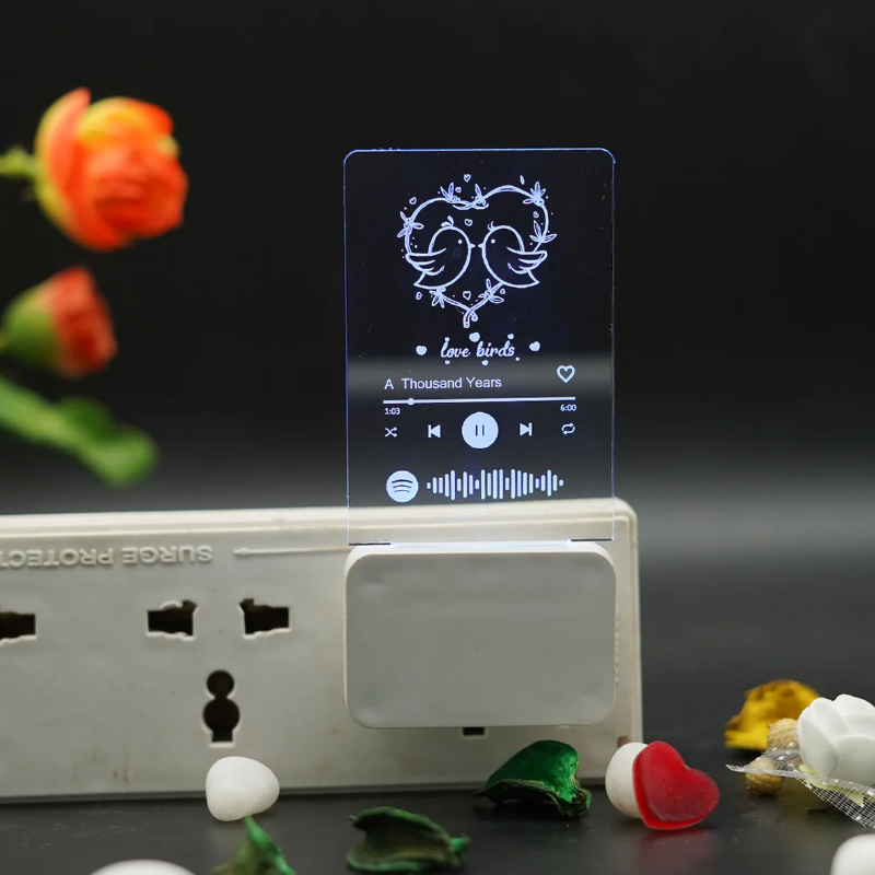 Photo Engraved Spotify Bed Lamp Multi Colour