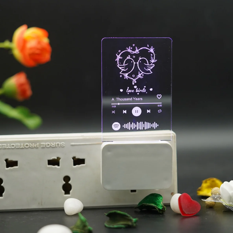 Photo Engraved Spotify Bed Lamp Multi Colour