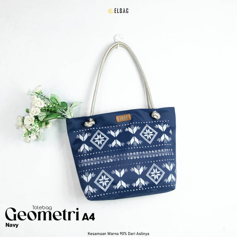 GEOMETRI TOTEBAG A4 (Navy)