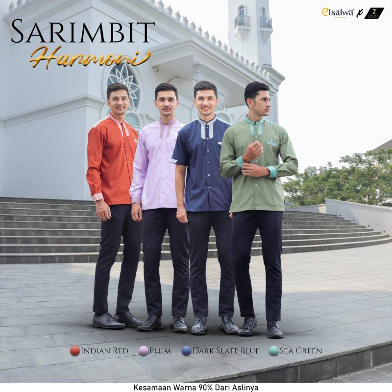 Koko Dad Sarimbit Harmoni (Panjang & Pendek) seagreen & plum