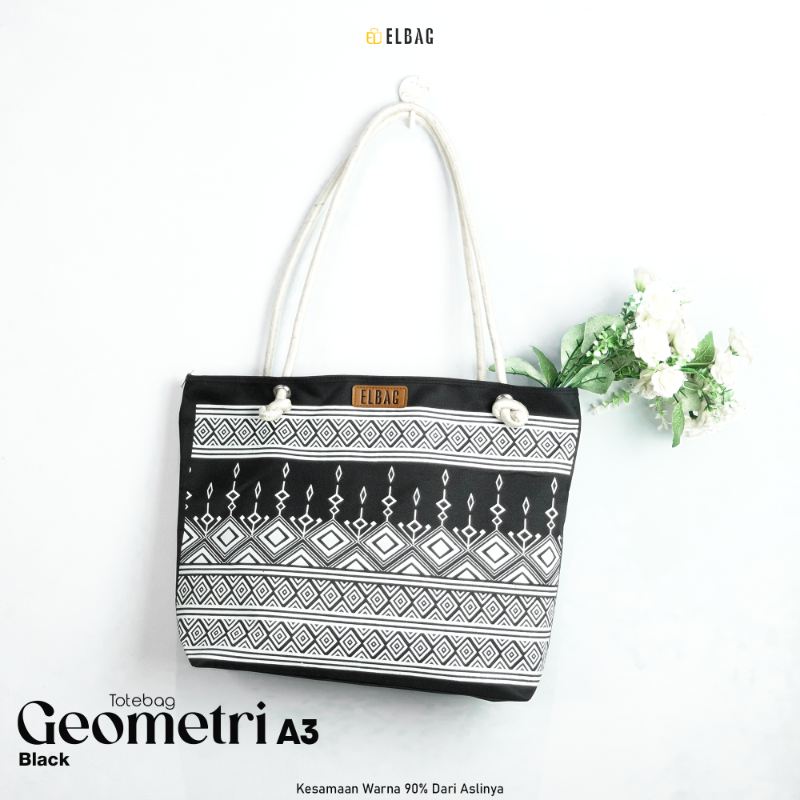 GEOMETRI TOTEBAG A3 (Black)