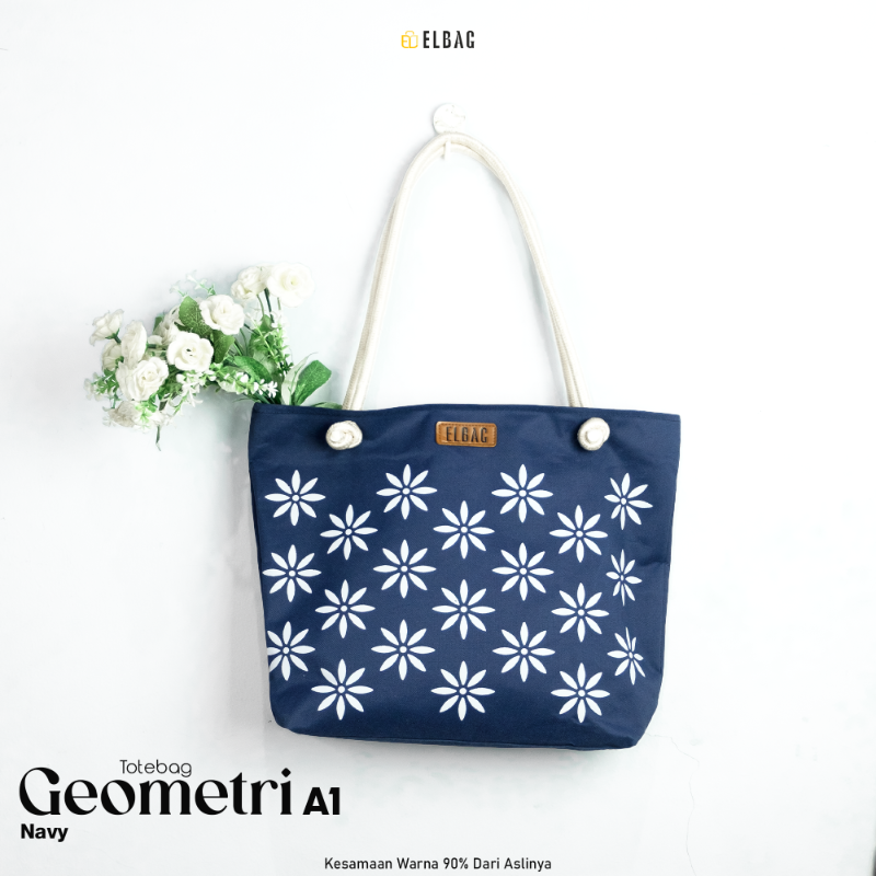 GEOMETRI TOTEBAG A1 (Navy)