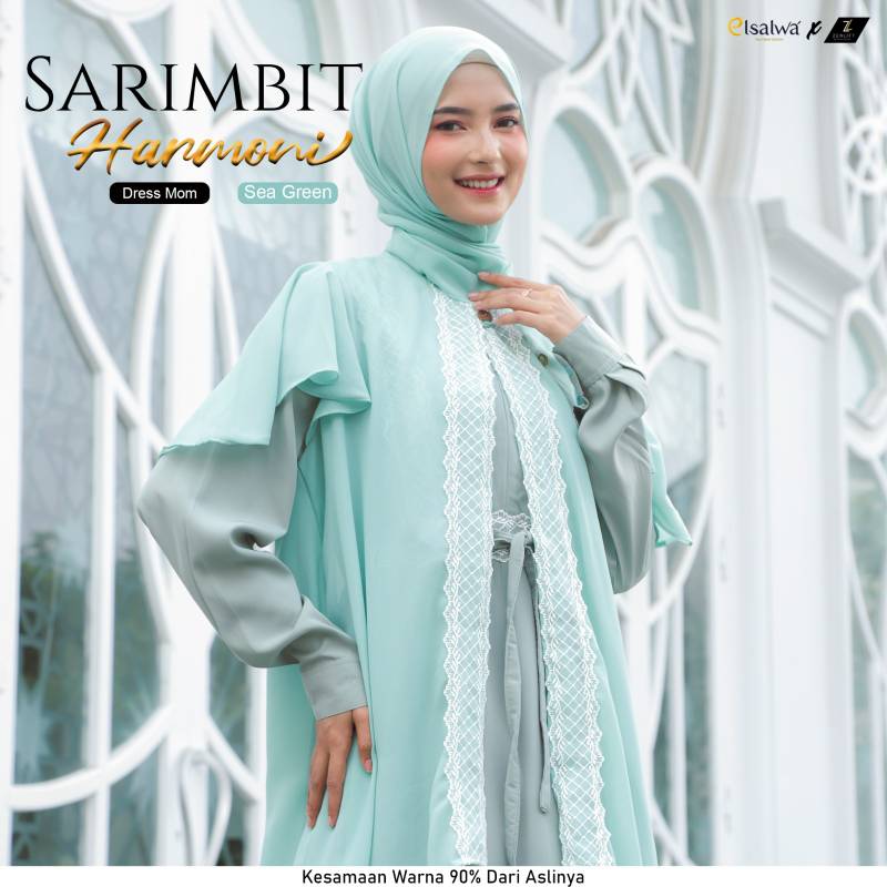 Sarimbit Harmoni dress Mom (Dress + Outer) Seagreen