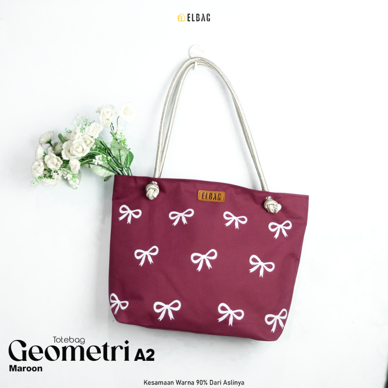 GEOMETRI TOTEBAG A2 (Maroon)