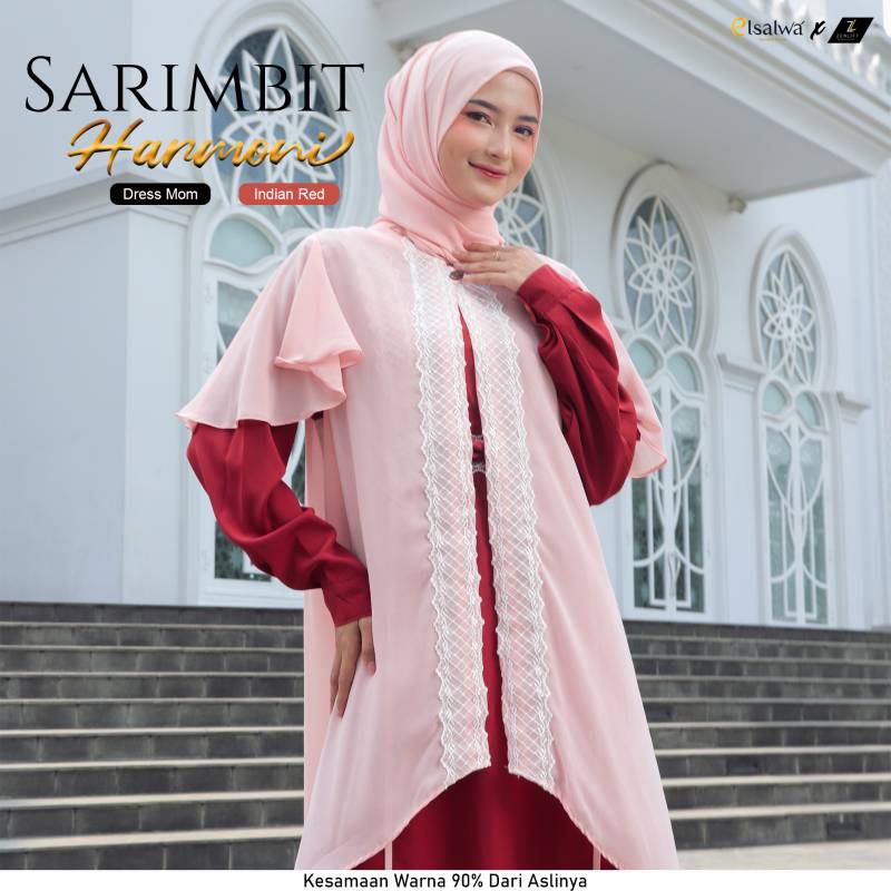 Sarimbit Harmoni dress Mom (Dress + Outer) Indian Red
