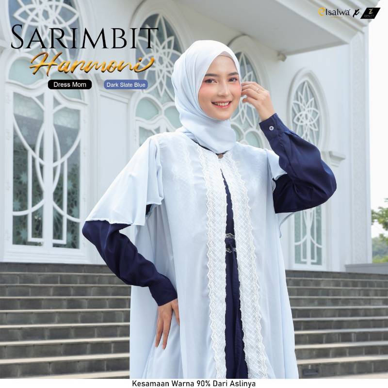 Sarimbit Harmoni dress Mom (Dress + Outer) Dark Slate Blue