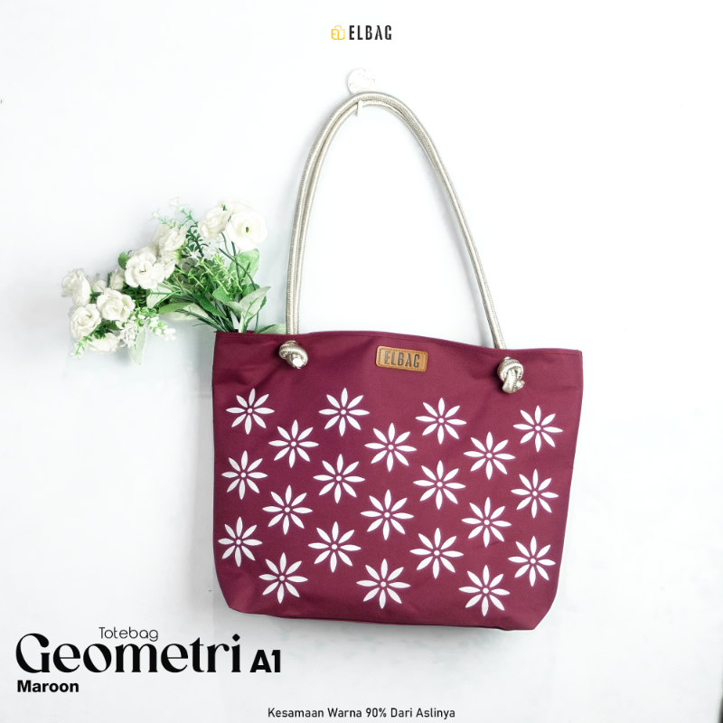 GEOMETRI TOTEBAG A1 (Maroon)