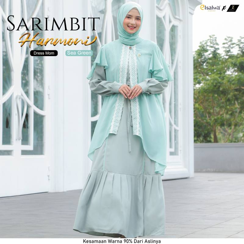 Sarimbit Harmoni dress Mom (Dress + Outer) Seagreen