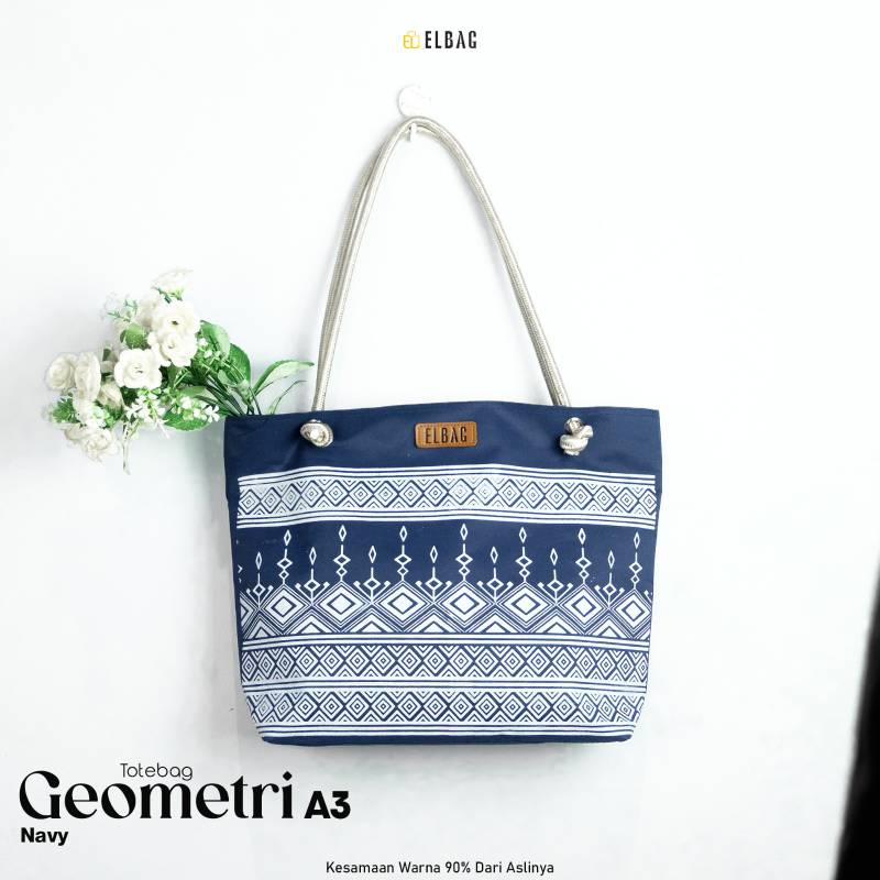 GEOMETRI TOTEBAG A3 (Navy)