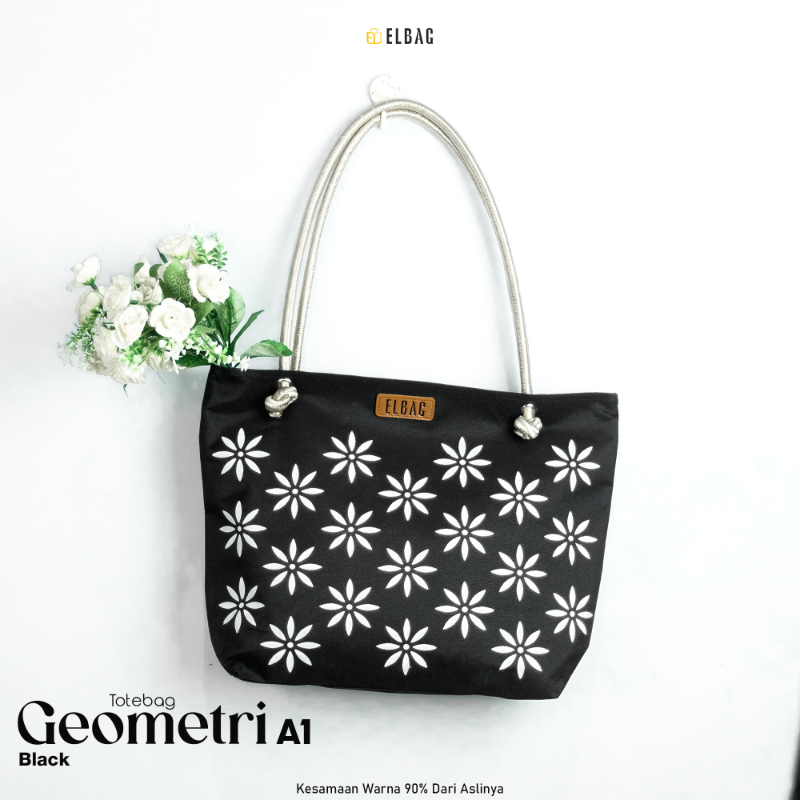 GEOMETRI TOTEBAG A1 (Black)