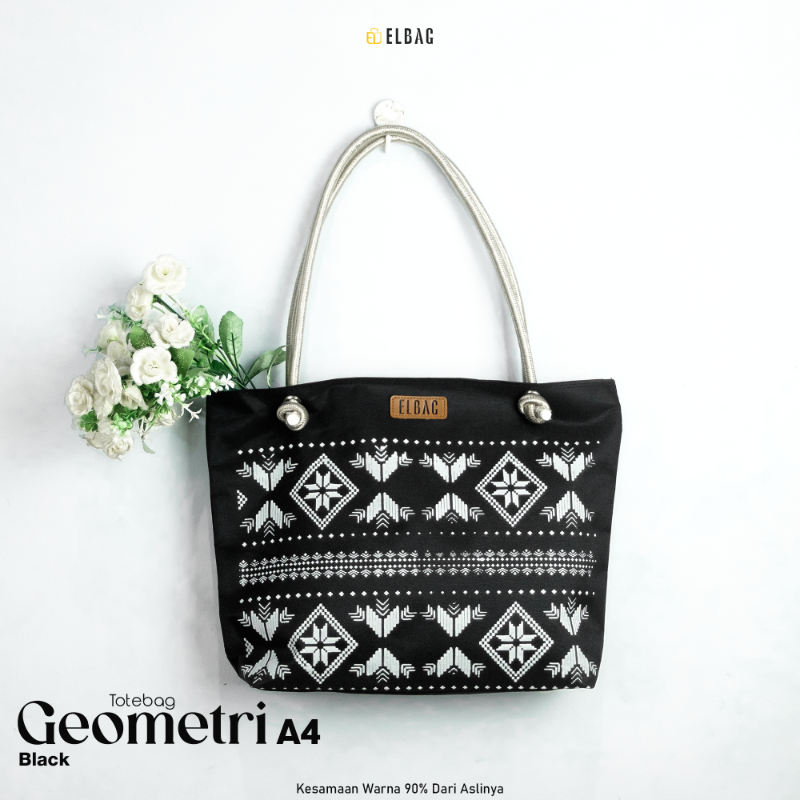 GEOMETRI TOTEBAG A4 (Black)