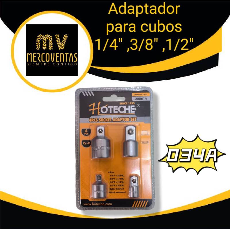 Adaptador para Cubos 1/4",3/8",1/2"