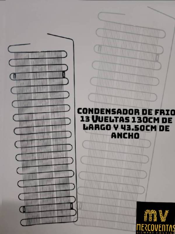 Condensador/Parrilla de 13 vueltas 130 x43,5cm