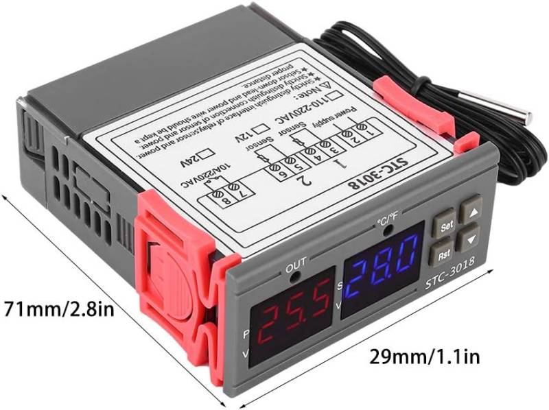 Controlador de Tempreratura Dual STC-3018 Digital 110-220v 1 sensor