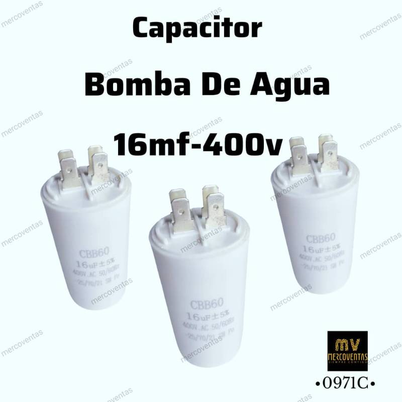 Capacitor plastico Bomba de agua 16 µF 400v