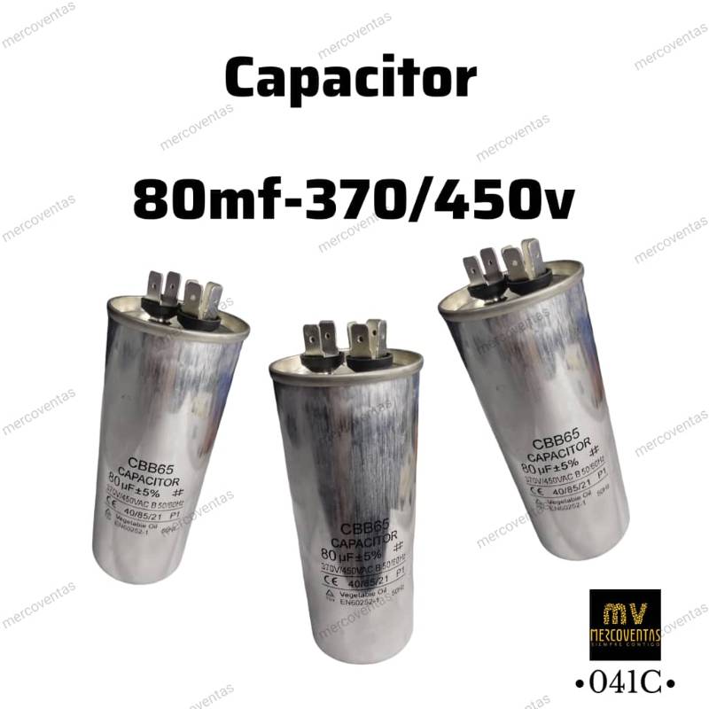 Capacitor de marcha 80 mf 370/450v
