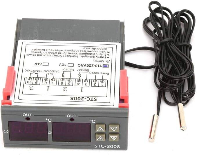 Controlador de Tempreratura Dual STC-3008 Digital 110-220v 2 sensores