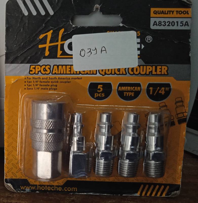 Acoplador 1/4"americano para compresor 5 pcs
