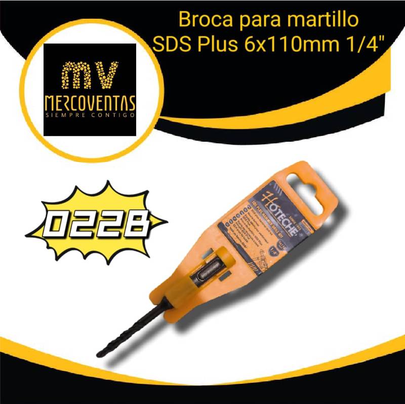 Broca para martillo SDS Plus 6x110mm 1/4"
