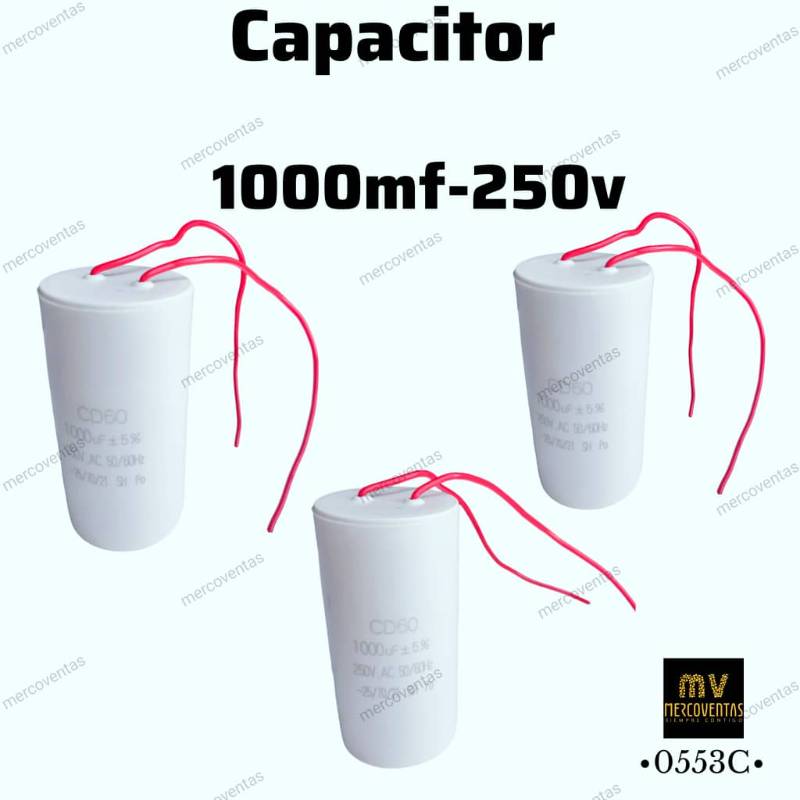 Capacitor de Arranque Blanco 1000 µF 250v