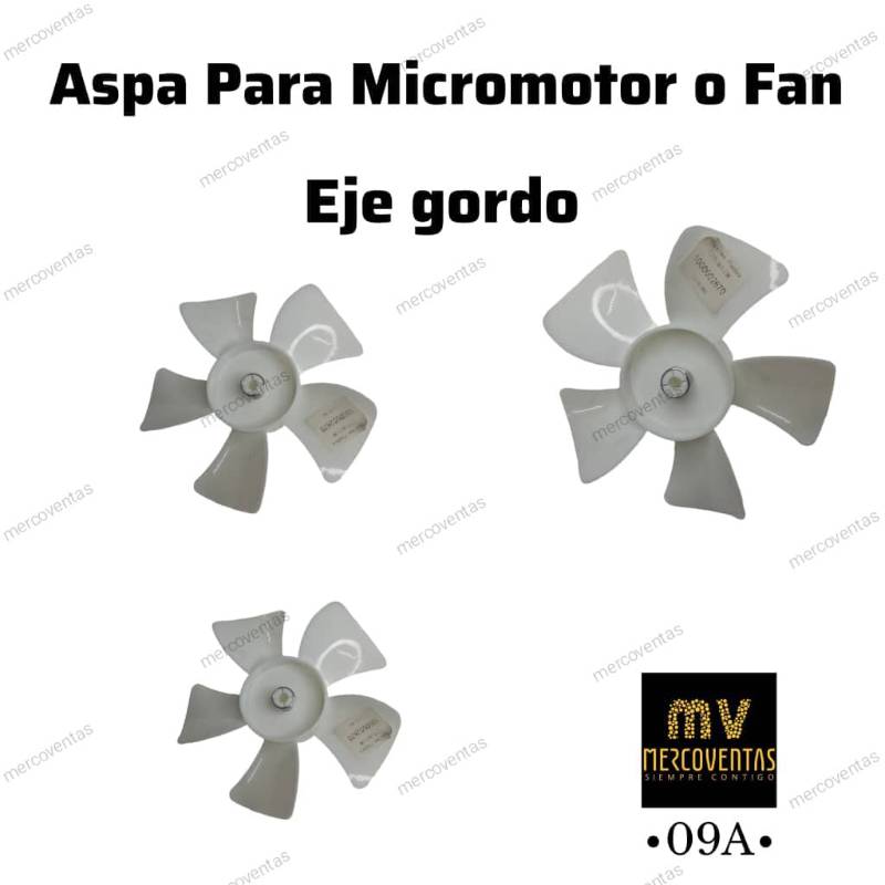 Aspa para micromotor o fan eje gordo