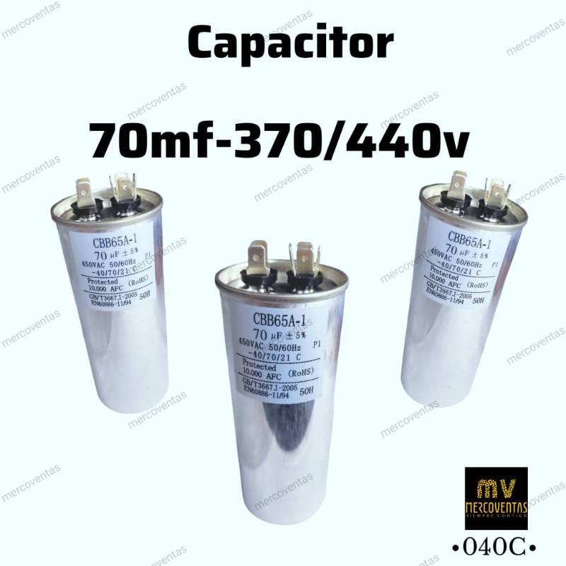 Capacitor de marcha 70 mf 370/450v