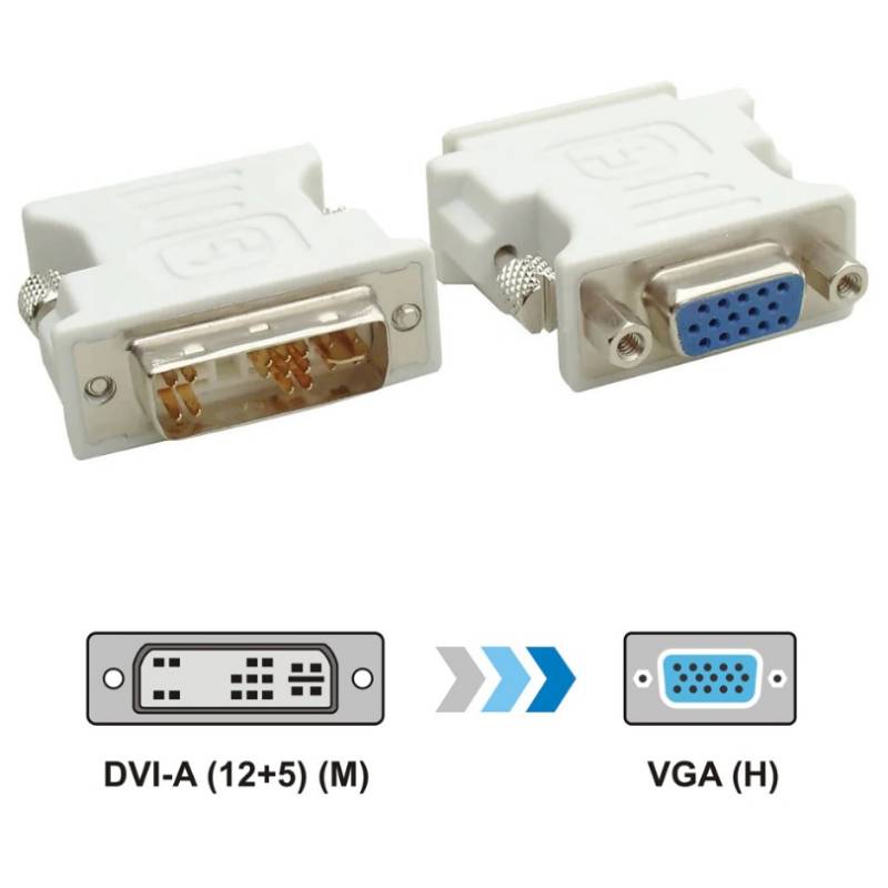 Adaptador DVI-A 12+1 (Macho) a VGA (Hembra)