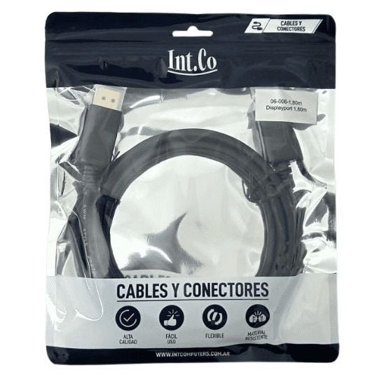 Cable DisplayPort 1.8Mts INTCO 06-006